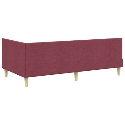 Rama łóżka narożnego Czerwone wino 100 x 200 cm tkanina