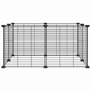 Klatka dla zwierząt, 8 paneli, czarna, 35x35 cm, stalowa