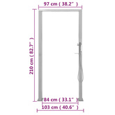 Prysznic ogrodowy ze stali nierdzewnej, podwójne dysze
