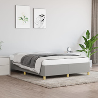vidaXL Rama łóżka, jasnoszara, 140 x 200 cm, tapicerowana tkaniną model standard