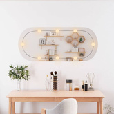vidaXL Lustro ścienne z LED, 25x60 cm, szklane, owalne