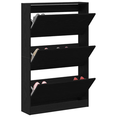 Szafka na buty z półką z drzwiami Czarny Dąb 80 x 21 x 125,5 cm