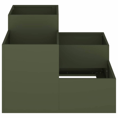 Doniczka ogrodowa oliwkowy 80 x 80 x 60 cm Stal