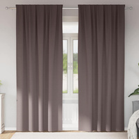 Firany blackout z kółkami 2 pcs Ciemny brąz 225 x 140 cm