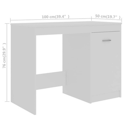 vidaXL Biurko, białe, 140x50x76 cm, materiał drewnopochodny