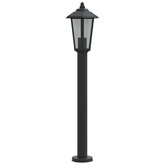 Lampa ogrodowa na słupku, czarna, 80 cm, stal nierdzewna