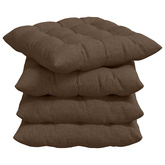 Poduszki na siedziska 4 pcs Brązowy 40 x 40 x 6 cm tkanina