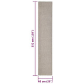 vidaXL Dywanik, naturalny sizal, 66x350 cm, piaskowy