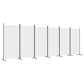 Parawan 6-panelowy, biały, 520x180 cm, tkanina