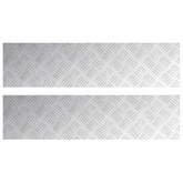 Stopień Prostokątny 2 pcs Srebrny 80 x 20 cm Aluminium