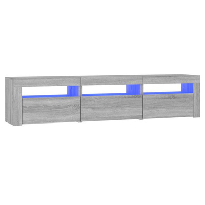 vidaXL Szafka pod TV z oświetleniem LED, szarość sonoma, 180x35x40 cm
