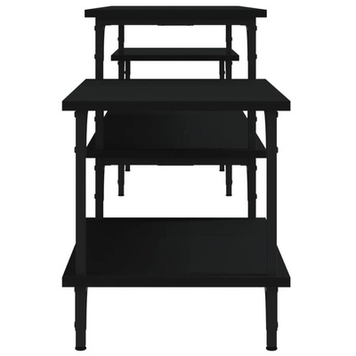 vidaXL Szafka pod TV, czarna, 197x35x52 cm, materiał drewnopochodny