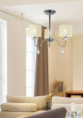Lampa sufitowa chromowa 3x40W żyrandol + kryształy Estera Candellux 33-11664