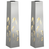 Słoneczna LED lampa na ścieżkę 2 pcs Srebrny Stal ocynkowana