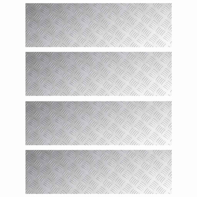 Stopień Prostokątny 4 pcs Srebrny 100 x 30 cm Aluminium