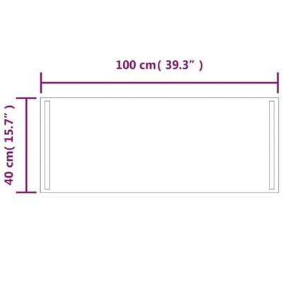 vidaXL Lustro łazienkowe z LED, 100x40 cm