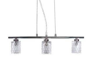 Lampa wisząca Berta z trzema szklanymi kloszami nad stół chromowana G9