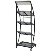 Stojak na gazety/czasopisma 47x40x134 cm czarny i biały A4