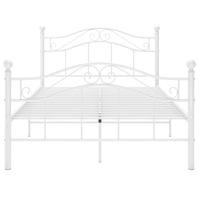 Rama łóżka, biała, metalowa, 120 x 200 cm