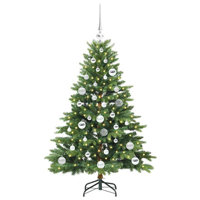 Sztuczna choinka z 150 diodami LED Zielony 120 cm PE i PVC