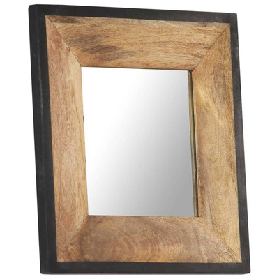 vidaXL Lustro z ramą z litego drewna mango, 50 x 50 cm