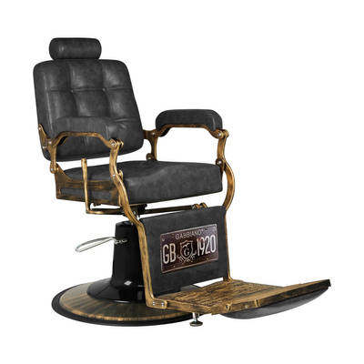 Gabbiano fotel barberski Boss HD Old Leather czarny 131780
