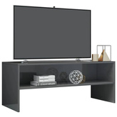 vidaXL Szafka pod TV, szara, wysoki połysk, 100x40x40 cm