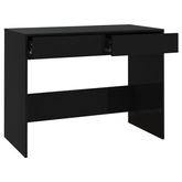 vidaXL Biurko, czarne, 101x50x76,5 cm, materiał drewnopochodny