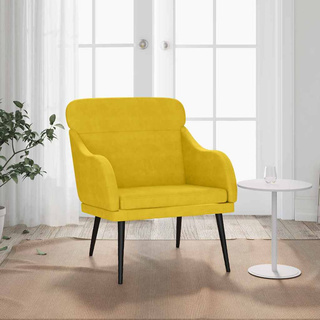 vidaXL Fotel, żółty, 63x76x80 cm, obity aksamitem