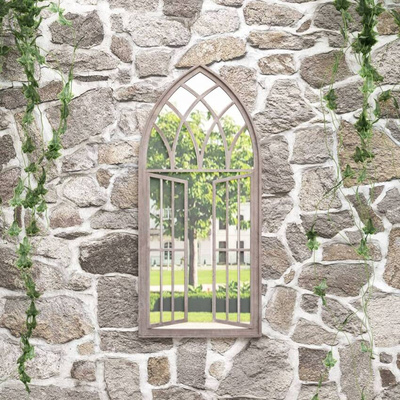 Lustro ogrodowe, piaskowe, 100x45 cm, żelazne vidaXL