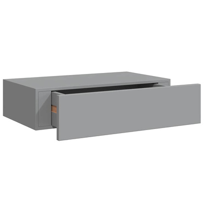 vidaXL Półki ścienne z szufladą, 2 szt., szare, 40 x 23,5 x 10 cm, MDF