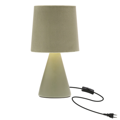 Lampka nocna Satti szarozielona ceramiczna z abażurem klasyczna E14