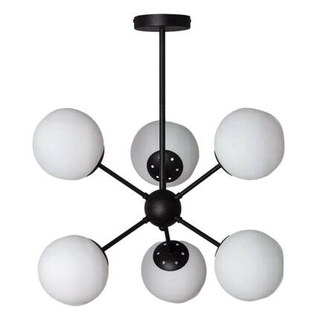 Lampa Wisząca Czarna szklane kule Abruzzo Grappa 6xE28