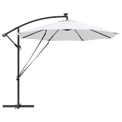 Parasol plażowy Ze LED Lights piaskowy 294 x 294 x 248 cm