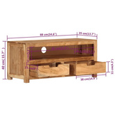 vidaXL Szafka pod TV, 88x35x40 cm, lite drewno akacjowe