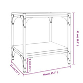vidaXL Szafka pod TV, czarna 40x33x41 cm materiał drewnopochodny/ stal