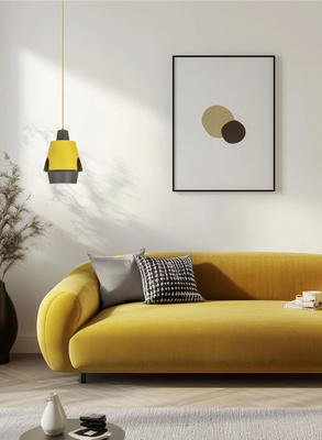 Lampa wisząca żółta/szara E27 Falun Ledea 50101149