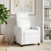 Fotel recliner Biały tkanina