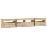 vidaXL Szafka pod TV z oświetleniem LED, dąb sonoma, 210x35x40 cm