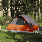 vidaXL Namiot rodzinny, 6-os., szaro-pomarańczowy, wodoszczelny