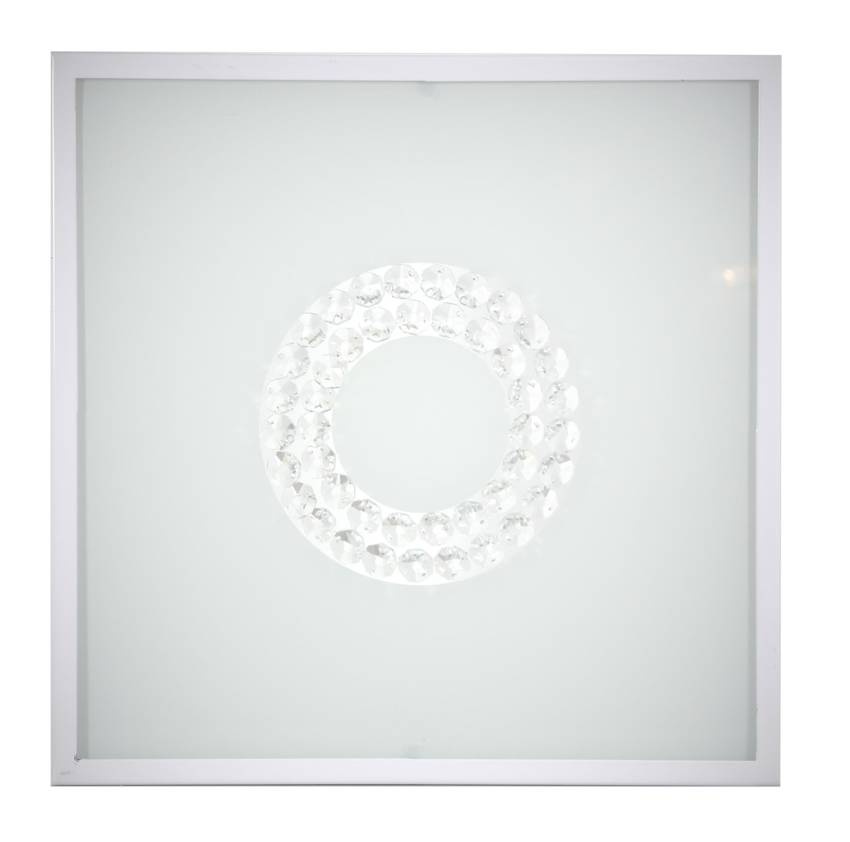 Plafon biały szklany kwadratowy LED 16W 4000K 29x29cm Lux Candellux 10-64486