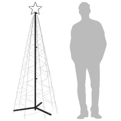 vidaXL Choinka stożkowa, 200 kolorowych diod LED, 70x180 cm