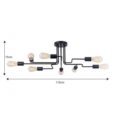 Lampa sufitowa żyrandol plafon pająk 8 ramion xloft