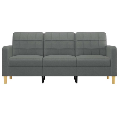 Sofa 3-osobowa, ciemnoszara, 180 cm, tapicerowana tkaniną