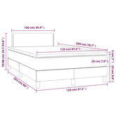 vidaXL Łóżko kontynentalne z materacem, jasnoszare, 120x200cm, aksamit model standard