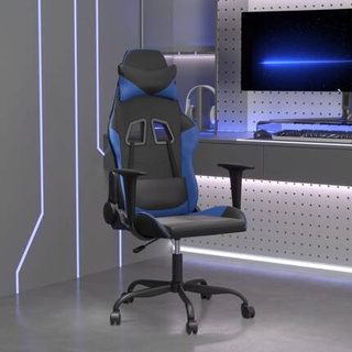 vidaXL Masujący fotel gamingowy, czarno-niebieski, sztuczna skóra model standard