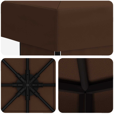 Altana 3 x 3 m brązowy Poliester i Stal 190 gsm