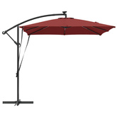 Parasol plażowy z paskami LED terakota 249 x 249 x 250 cm