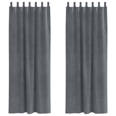 Zasłony zaciemniające 2 pcs Jasnoszary 140 x 260 cm Aksamit