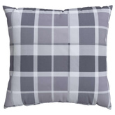 Poduszka na zewnątrz 4 pcs Szary w krate 50 x 50 cm tkanina